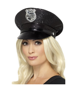 Sequin Police Hat
