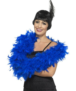 blue feather boa