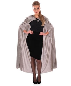 grey hooded cape