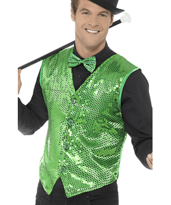 green sequin waistcoat