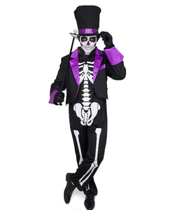 Day Of The Dead Skeleton Suit - Purple