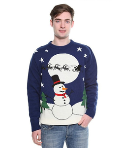 Snowman Christmas Jumper - Navy