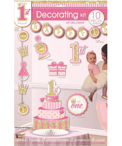 1st Birthday Decorating Kit - Pink
