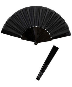 Black Fabric Fan - 23cm