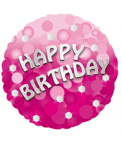 Pink Happy Birthday Foil Balloon - 18"
