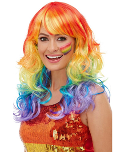 rainbow glam wig