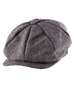 Herringbone Flt Cap - Grey