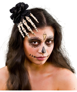 Skeleton Rose Hair Clip