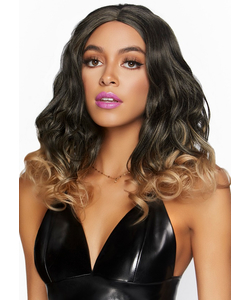 Curly Ombre Long Bob Wig - Brown/Blonde