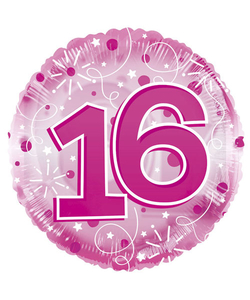 16th Happy Birthday Clearview Pink Balloon