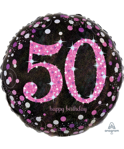 50 Happy Birthday Foil Balloon 18" - Pink