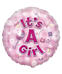 17" New Baby Girl Foil Balloon