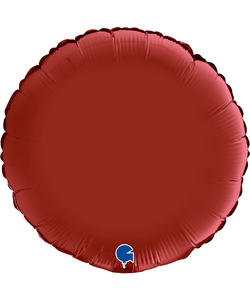18" Satin Foil Round Balloon Ruby Red