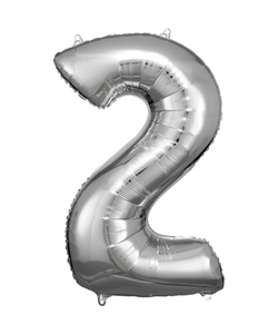 33'' Silver Numbered Foil Balloon #2