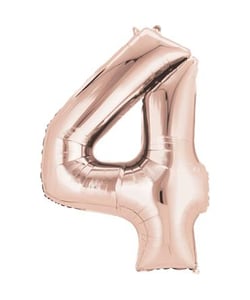 Rose Gold Numbered Minishape Foil Balloon #4