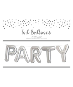 ''Party''  Silver Balloon Banner