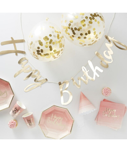 Pink and Gold Ombre Decorations - Party in a Box