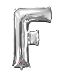 16'' Letter 'F Silver Air Fill Balloon