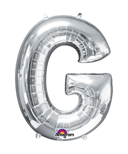 16'' Letter 'G' Silver Air Fill Balloon