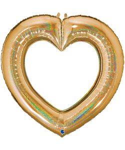41" Heart Shape Foil - Glitter Gold