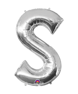 16'' Letter 'S' Silver Air Fill Balloon