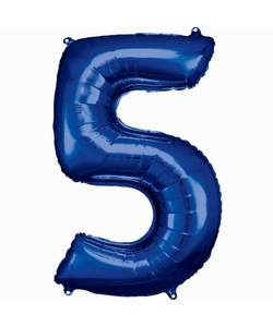 33'' Blue Numbered Foil Balloon #5