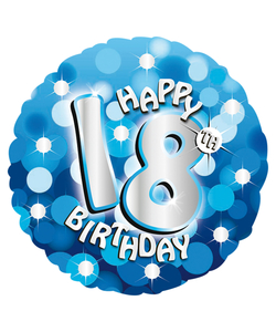 Blue Happy 18th Birthday Foil Balloons - 18"