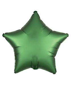 Satin Green Star Unpackaged Foil Balloons - 15"
