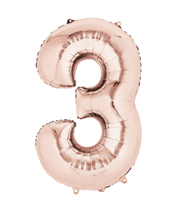 16'' Rose Gold Numbered Foil Balloon #3