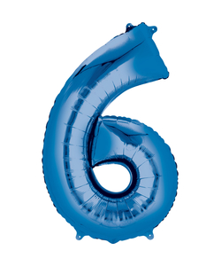 16” Number 6 Blue Air Fill Balloon