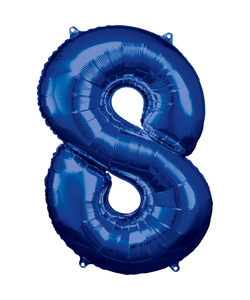 33'' Blue Numbered Foil Balloon #8