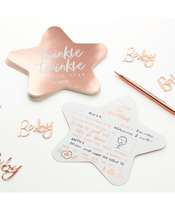 Rose Gold Foiled Baby Shower Advice Cards - 10 Pack