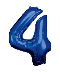 33'' Blue Numbered Foil Balloon #4