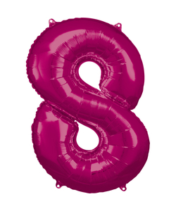 33'' Number 8 Pink Air Fill Balloon