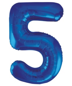 34'' Blue Numbered Foil Balloon #5