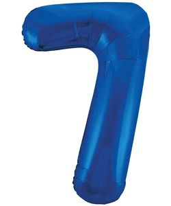 34'' Blue Numbered Foil Balloon #7