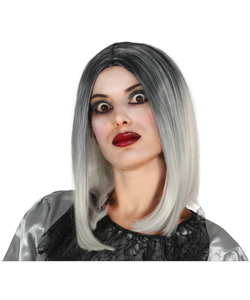 White and Black Half Mane Wig