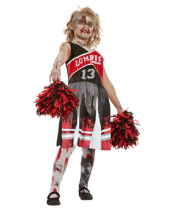 Red Zombie Cheerleader Costume - Tween
