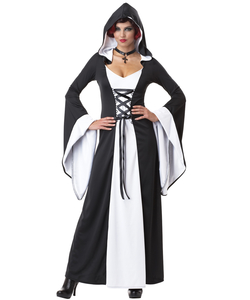 Black & White Deluxe Hooded Robe