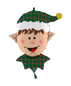 Tartan Elf Head Balloon - 32"