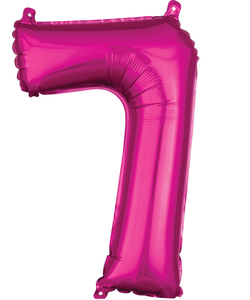 16'' Number 7 Pink Air Fill Balloon