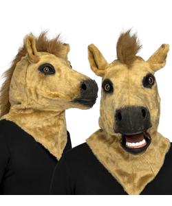 Brown Horse Mask with movable Jaw