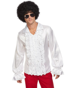 White 60's ruffle shirt