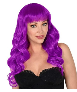 Purple Bella Wig with Fringe