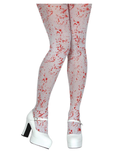 White tights with blood stains
