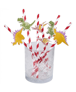 Dino Party Paper straws (6PK) - 20cm
