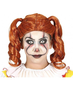 Redhead Pigtail Clown Wig for Adults