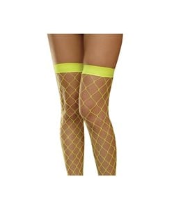 Neon Yellow Large Fishnet Tights