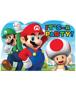 Super Mario Invitation Postcards - 8 Pack