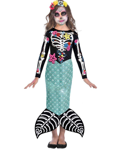 Day of the Dead Mermaid Costume - Kids